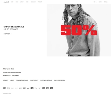 eCommerce website: Soulland