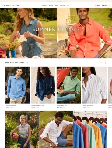eCommerce website: Beaufort & Blake