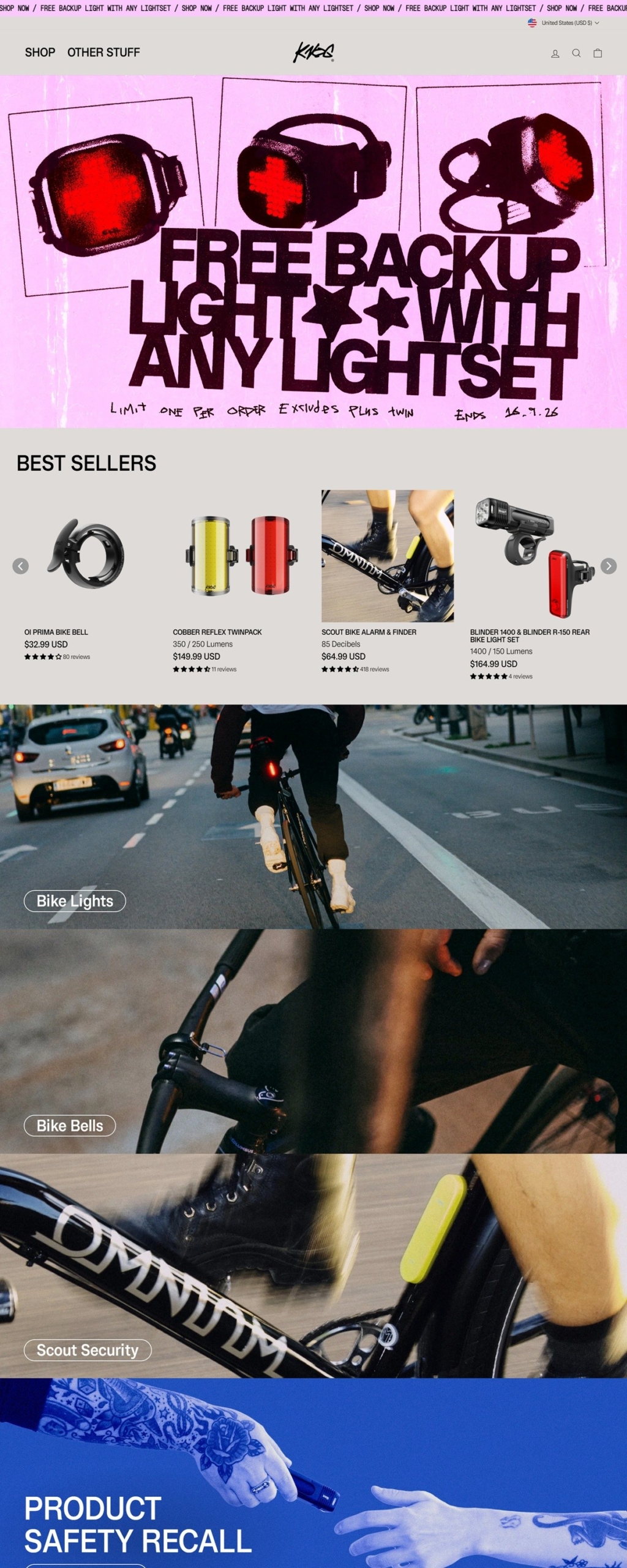 eCommerce website: Knog