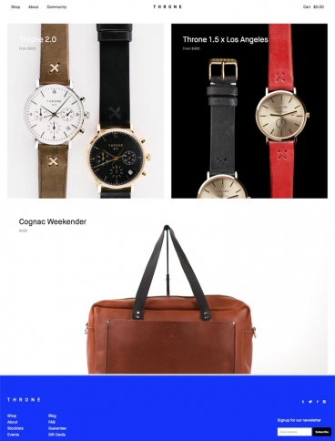 eCommerce website: Throne Watches