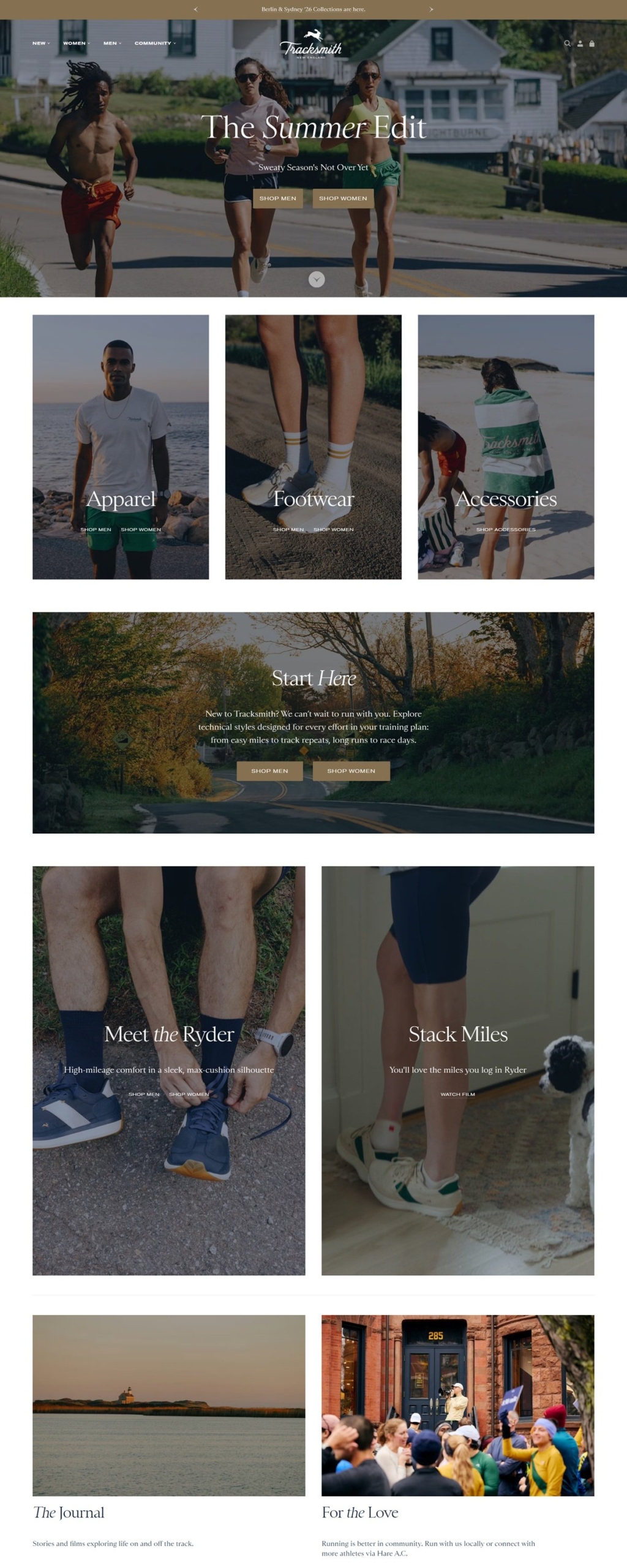 eCommerce website: Tracksmith