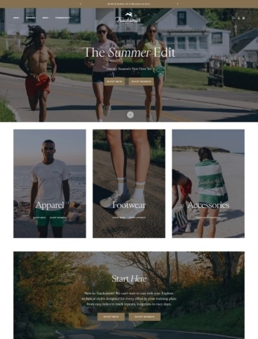 eCommerce website: Tracksmith