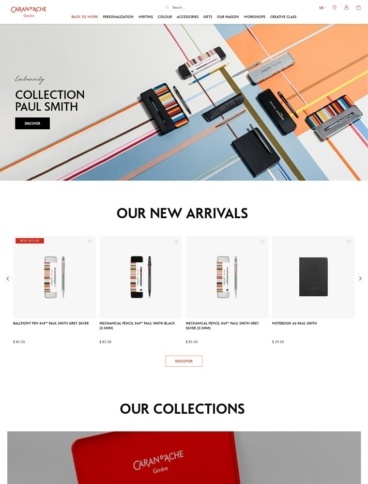 eCommerce website: Caran d’Ache