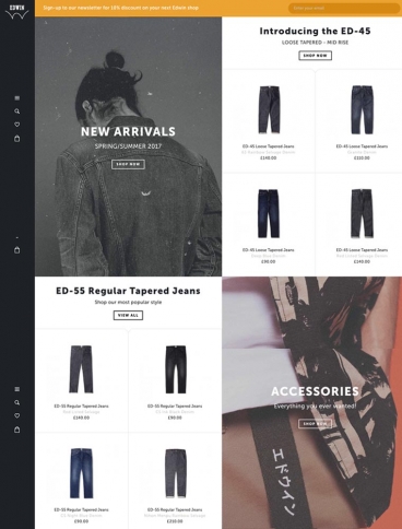 eCommerce website: Edwin Europe