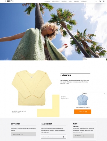 eCommerce website: LNKNITS
