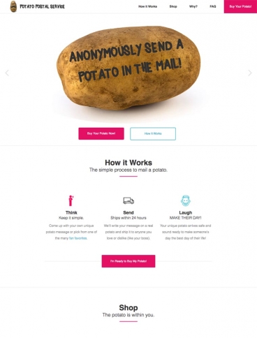 eCommerce website: Potato Postal