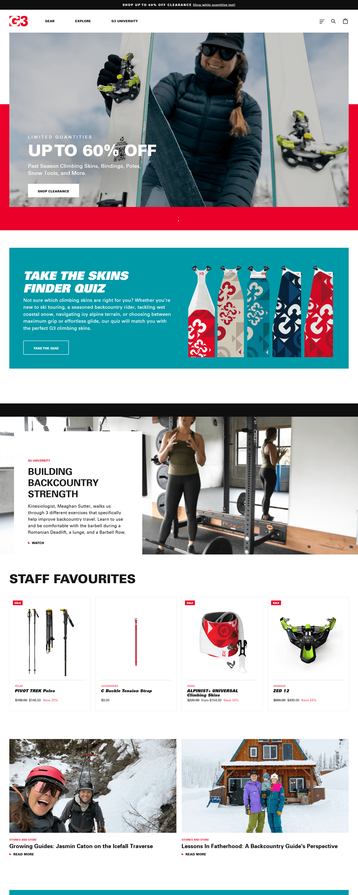 eCommerce website: Genuine Guide Gear