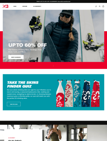 eCommerce website: Genuine Guide Gear