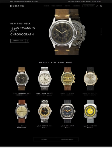 eCommerce website: Horare Watches