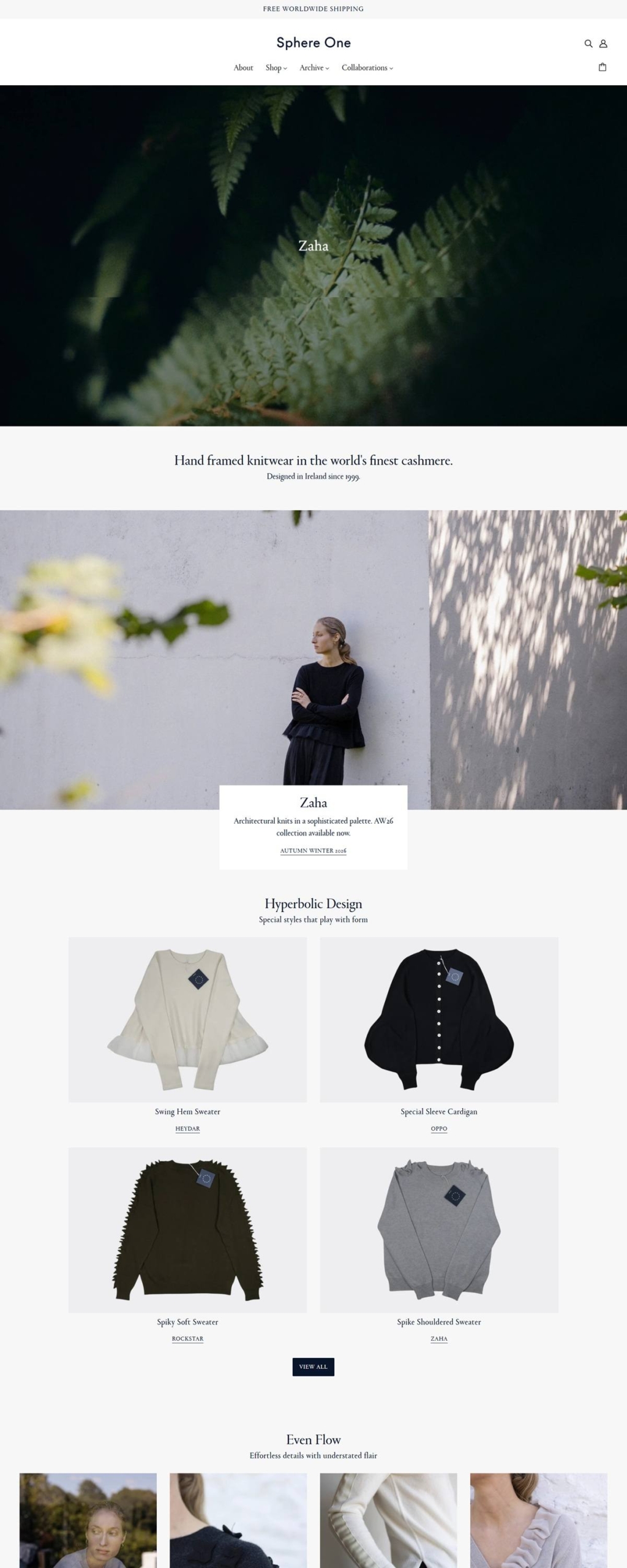 eCommerce website: Sphere One