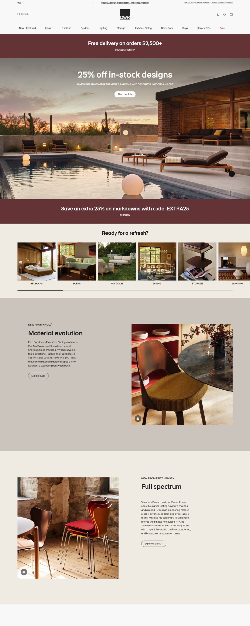 eCommerce website: Design Within Reach