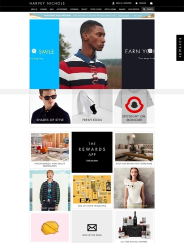 eCommerce website: Harvey Nichols