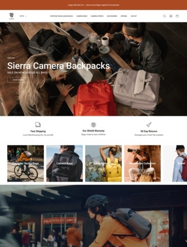 eCommerce website: Langly Bags