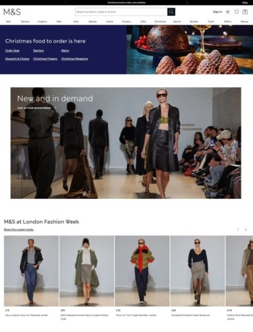 eCommerce website: Marks and Spencer