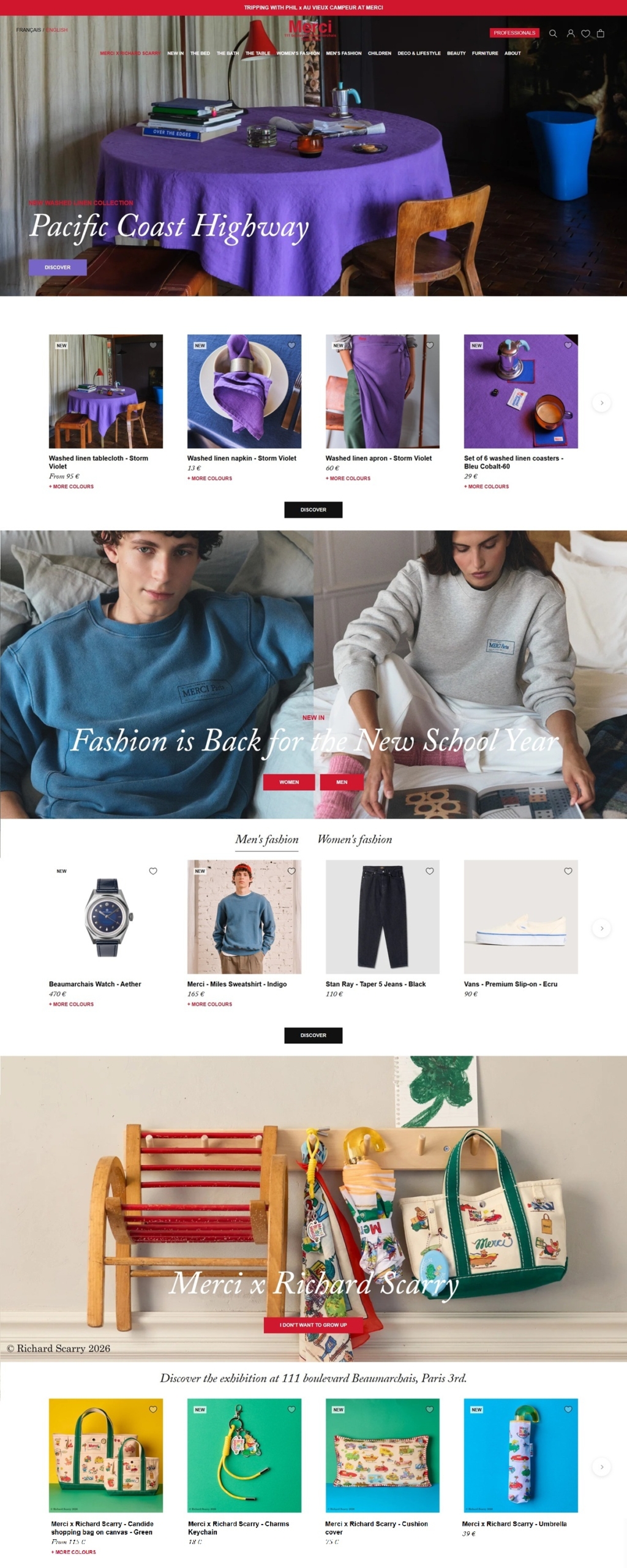 eCommerce website: Merci Paris