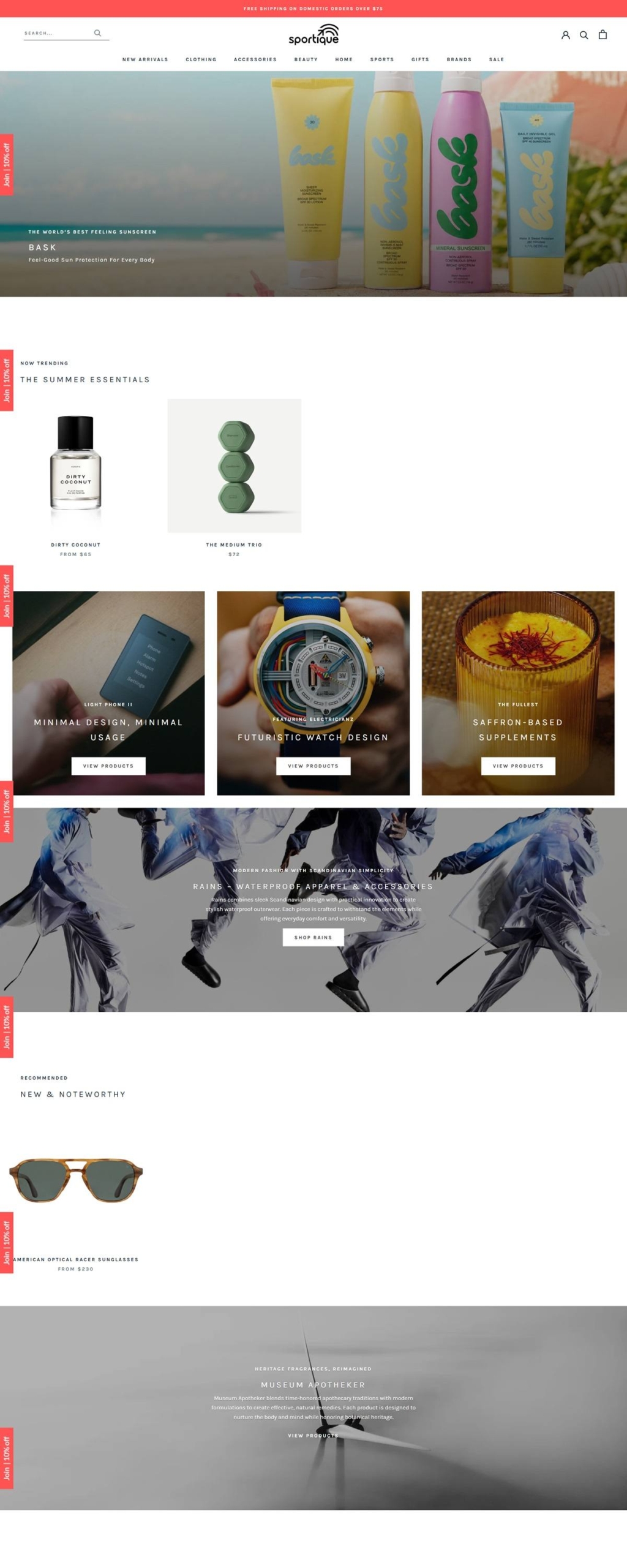 eCommerce website: Sportique