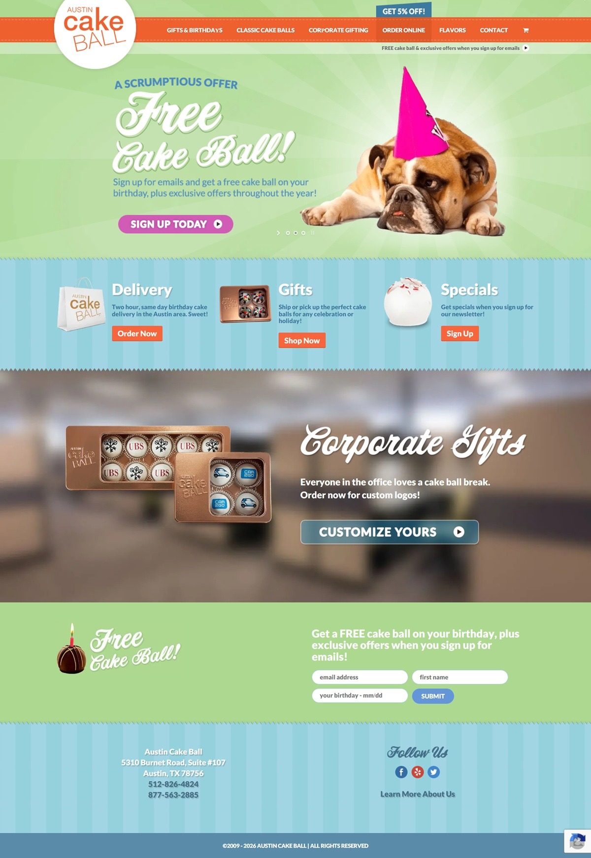 eCommerce website: Austin Cake Ball