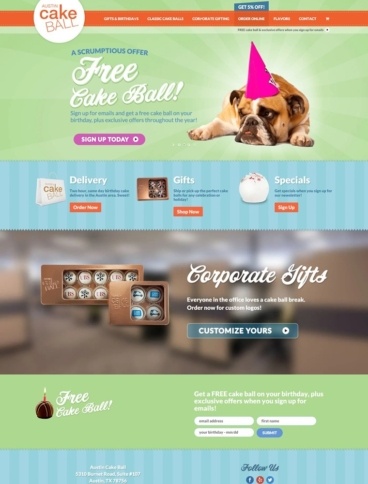 eCommerce website: Austin Cake Ball