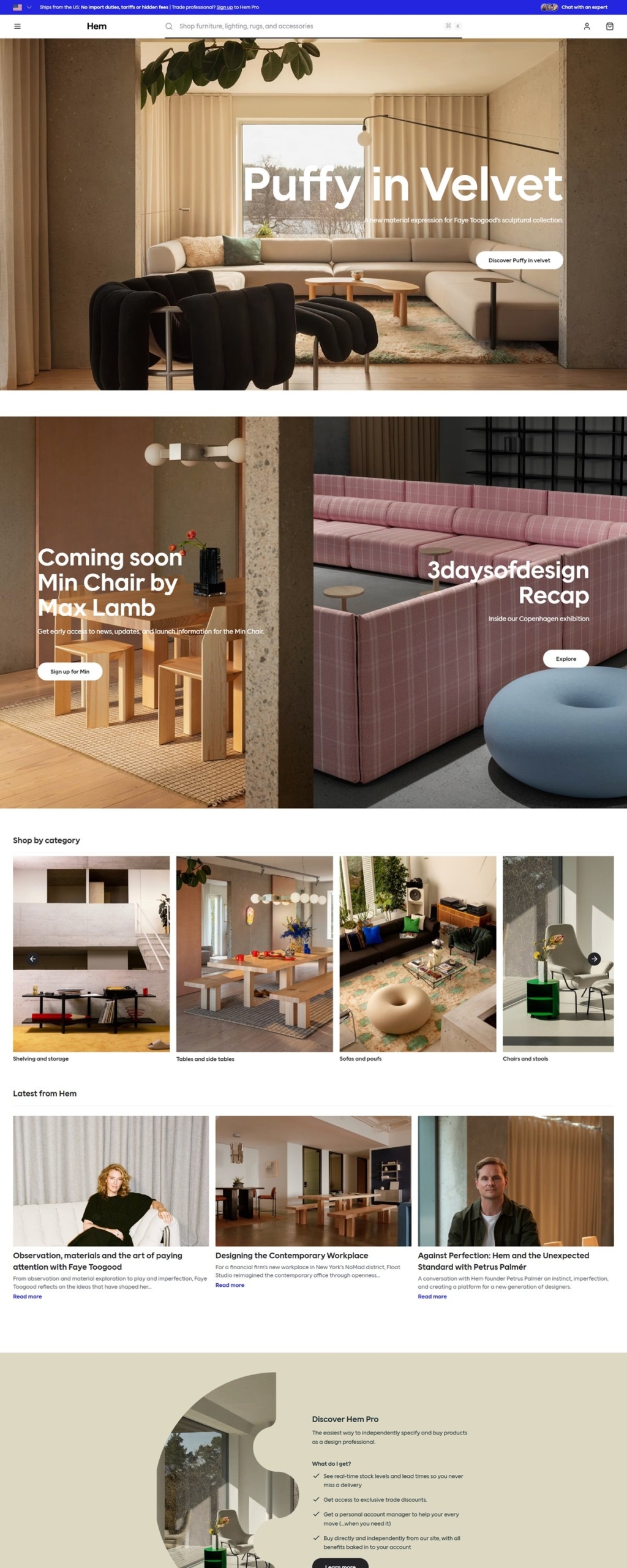 eCommerce website: Hem