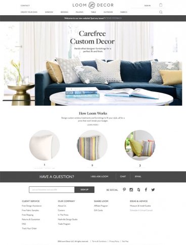 eCommerce website: Loom Decor