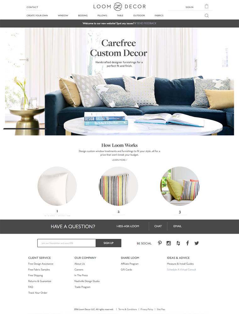 Loom Decor Website Design Gallery & Tech Inspiration