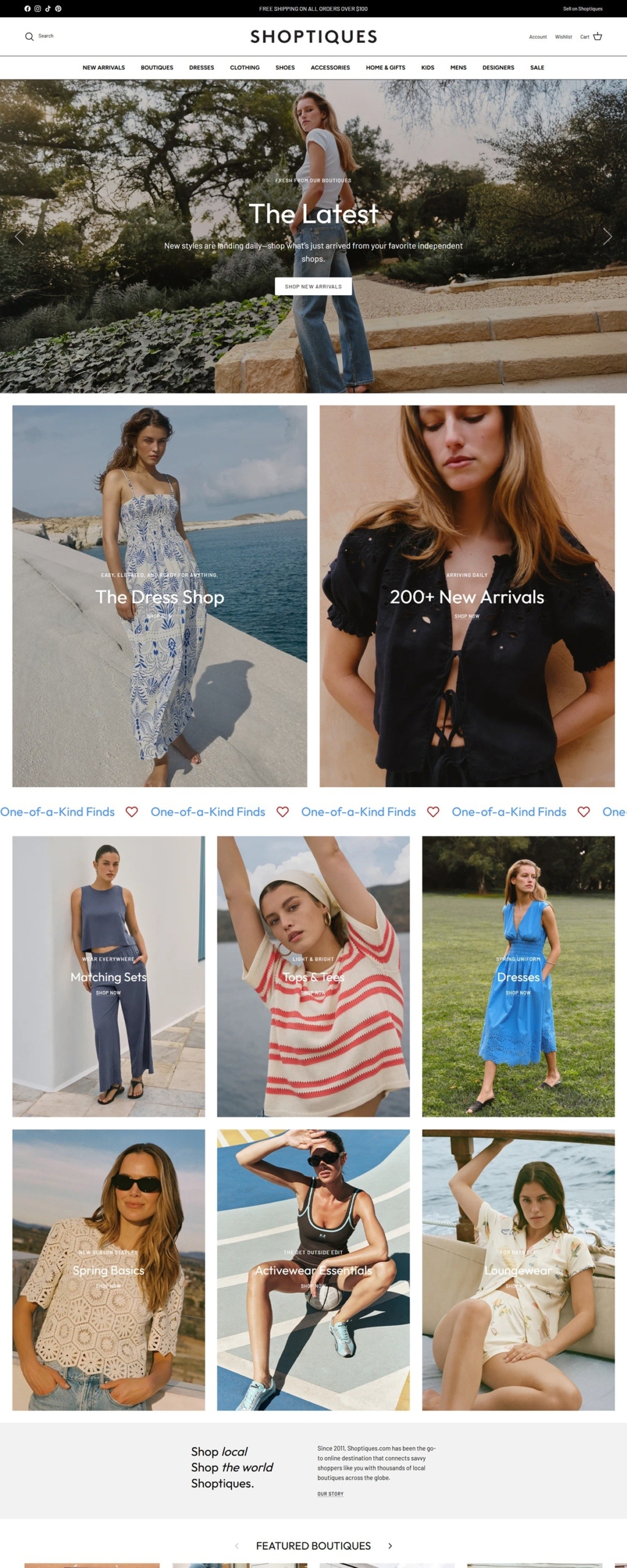eCommerce website: Shoptiques
