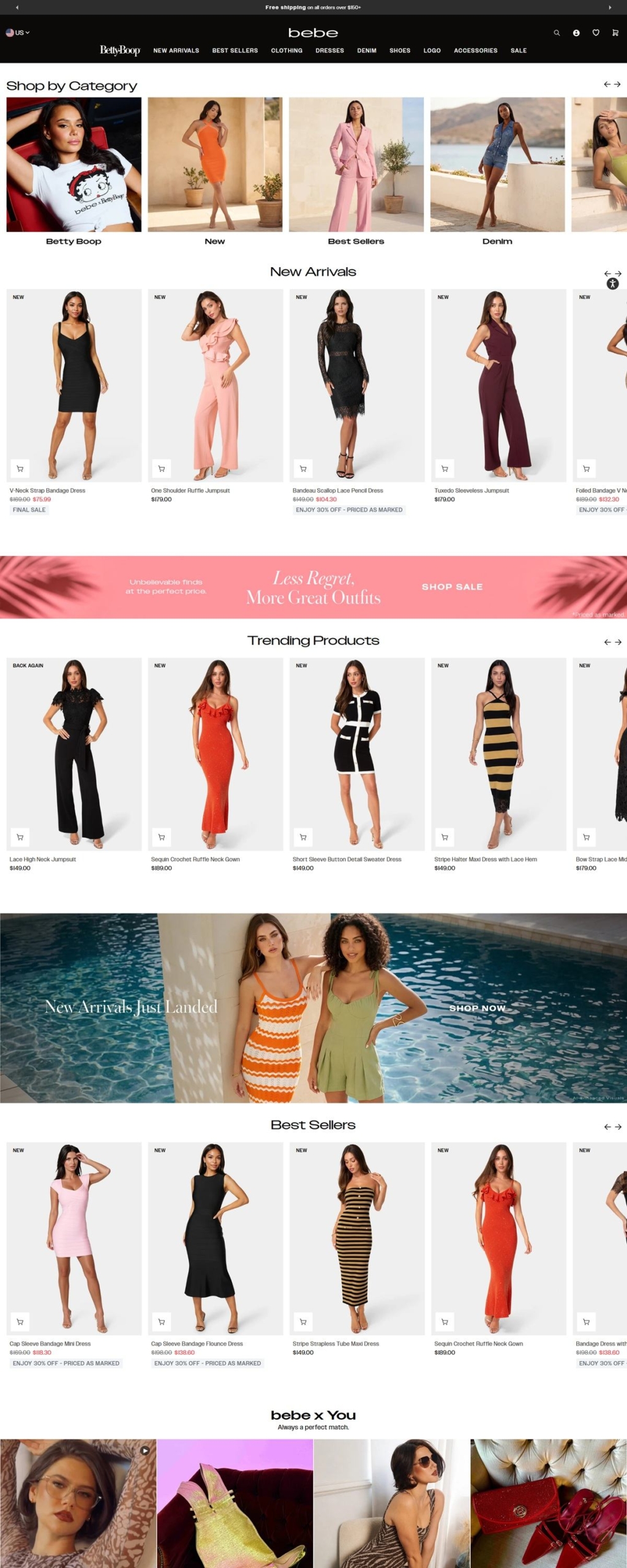 eCommerce website: bebe