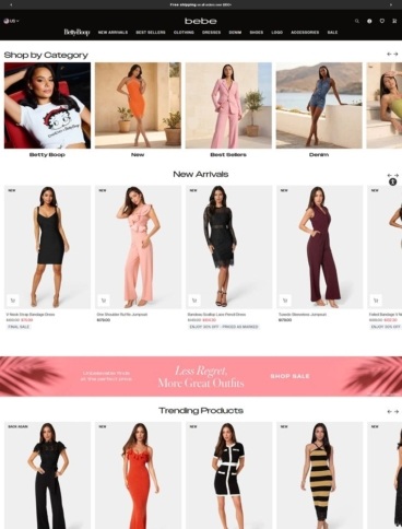 eCommerce website: bebe