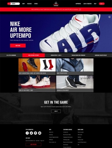 eCommerce website: Foot Locker