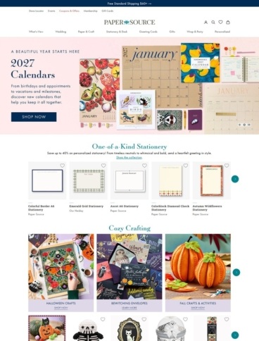 eCommerce website: Paper Source