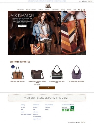 eCommerce website: The Sak