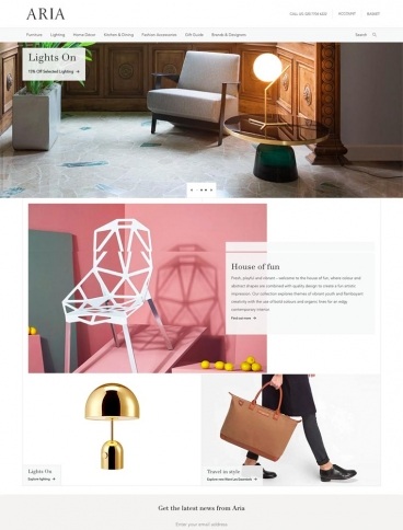 eCommerce website: Aria