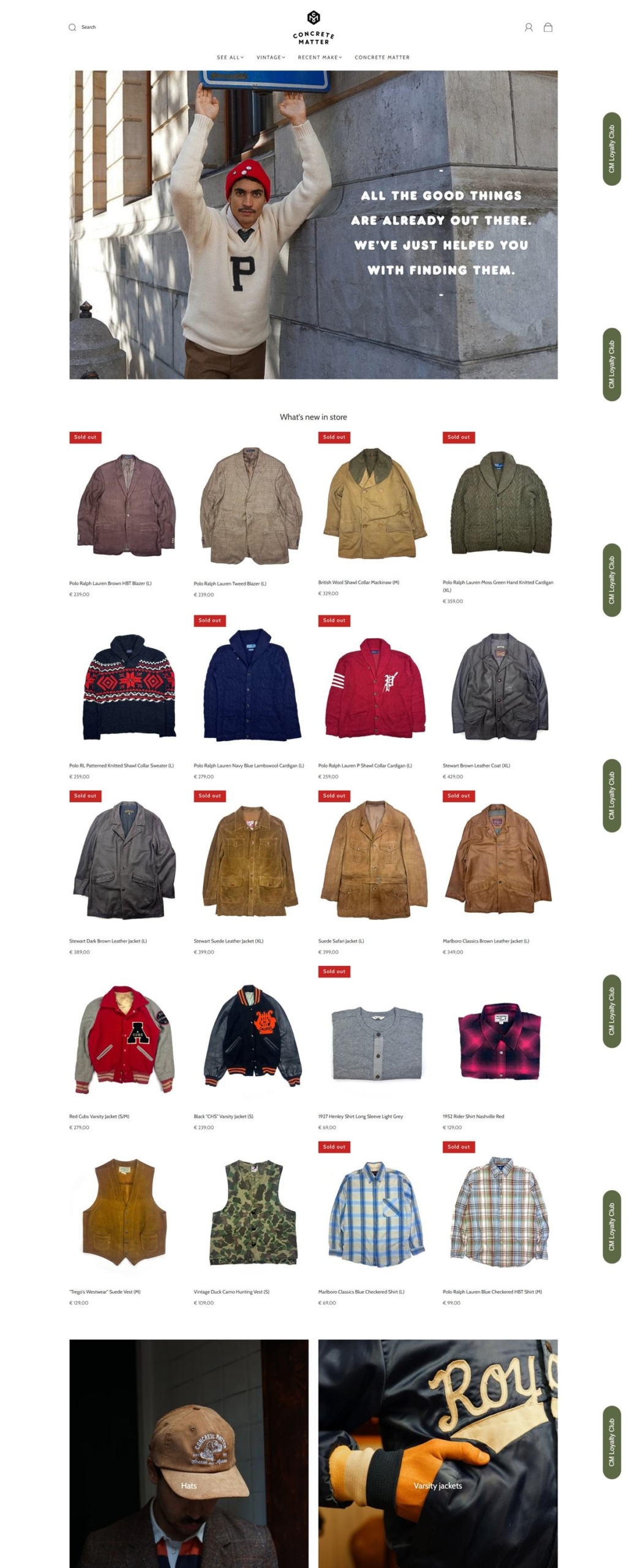 eCommerce website: Concrete Matter