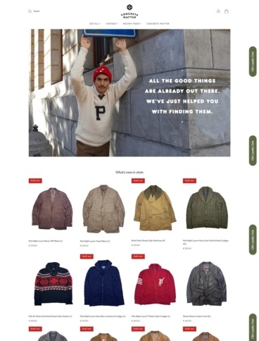 eCommerce website: Concrete Matter