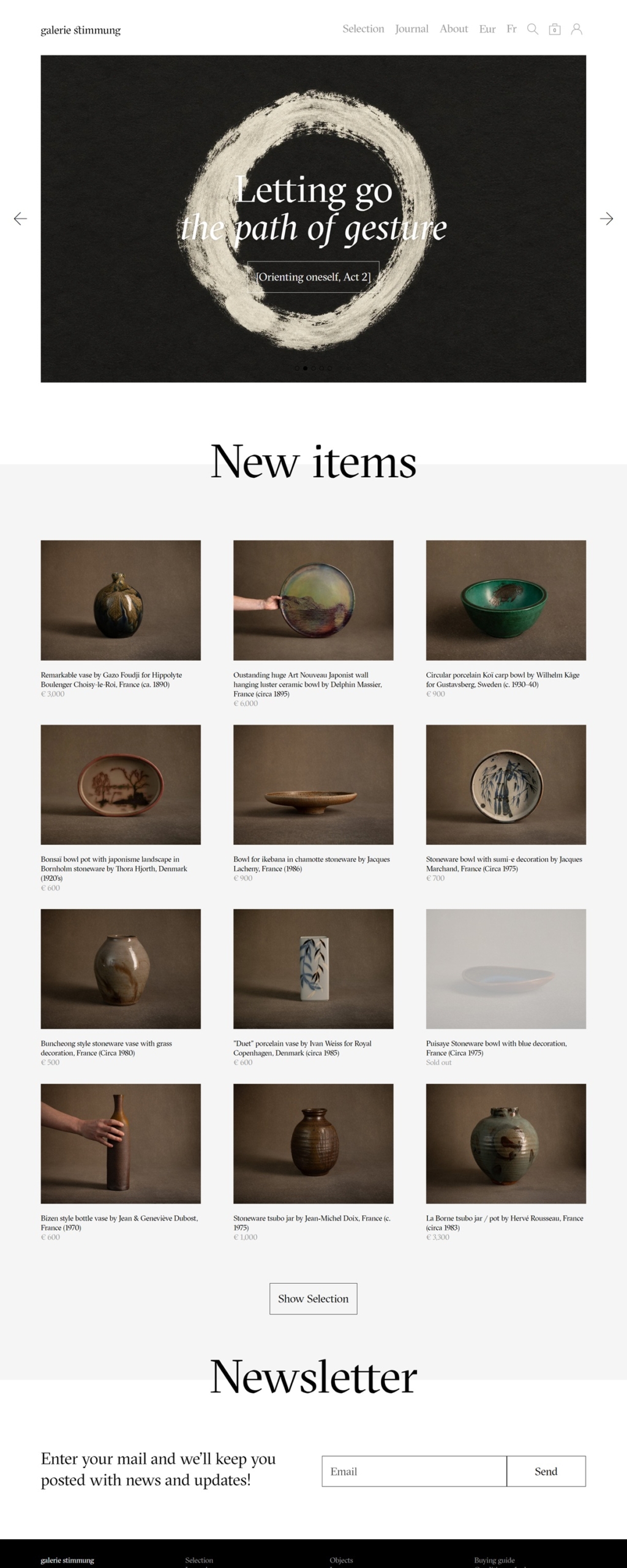 eCommerce website: Galerie Stimmung
