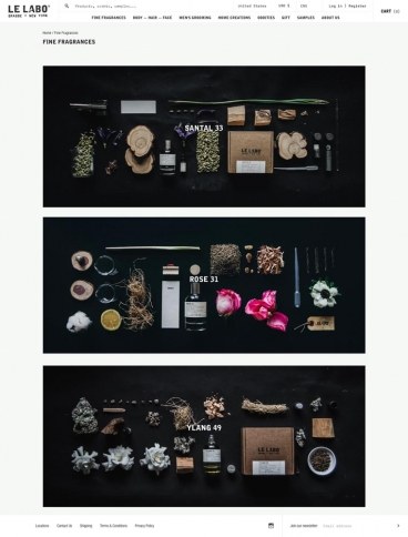 eCommerce website: Le Labo Fragrances