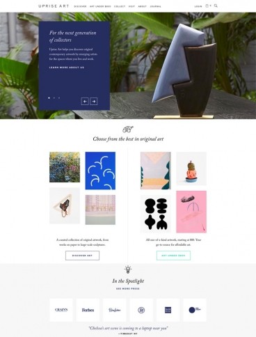 eCommerce website: Uprise Art