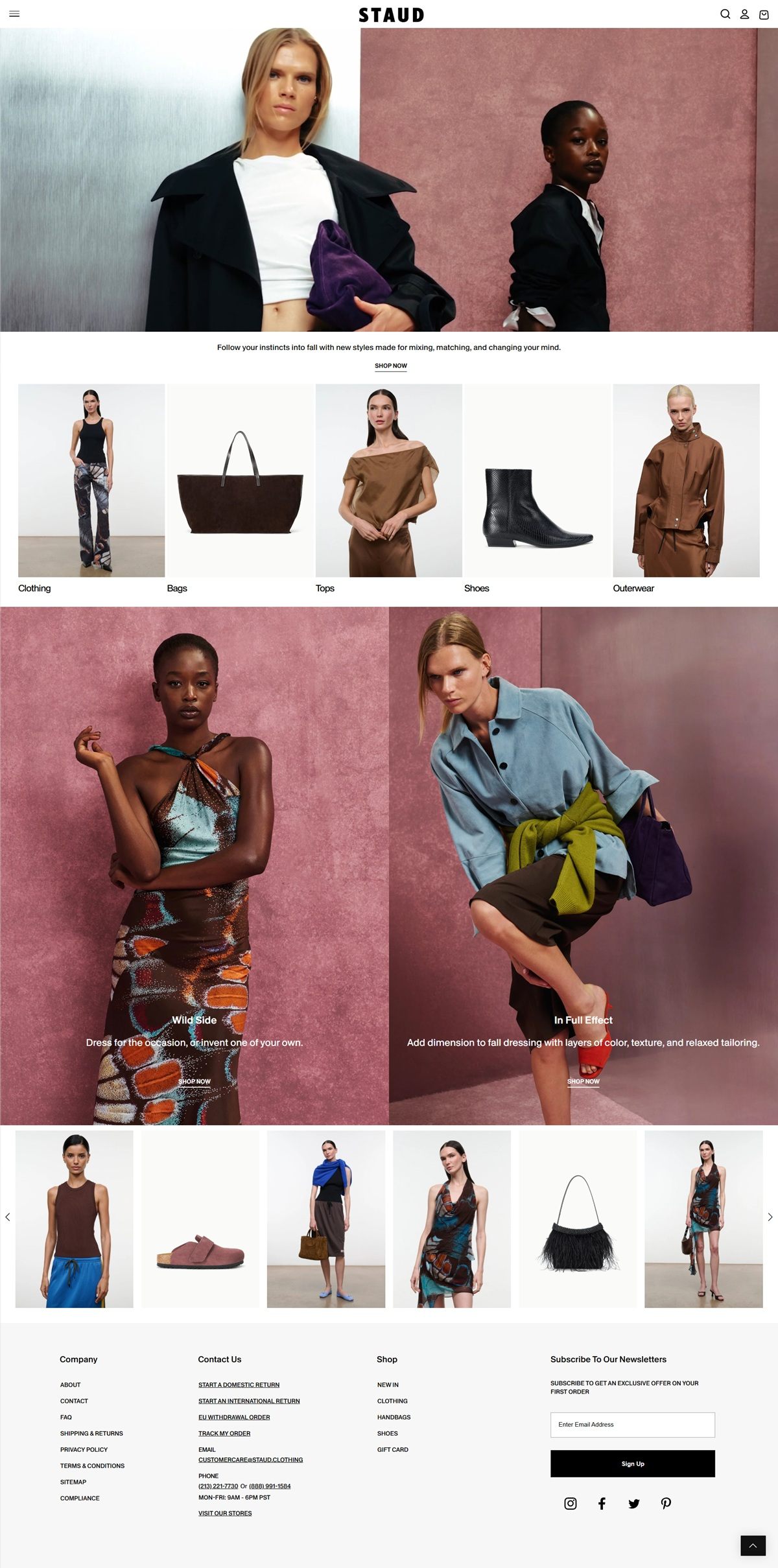 eCommerce website: STAUD