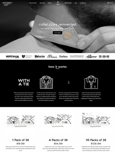 eCommerce website: The Fashion Anchor