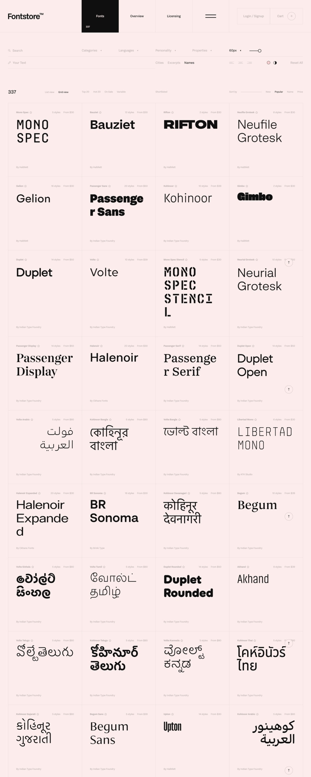 eCommerce website: fontstore