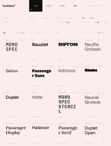 eCommerce website: fontstore