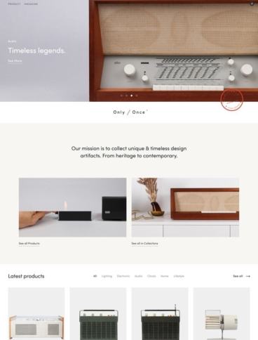 eCommerce website: Only/Once