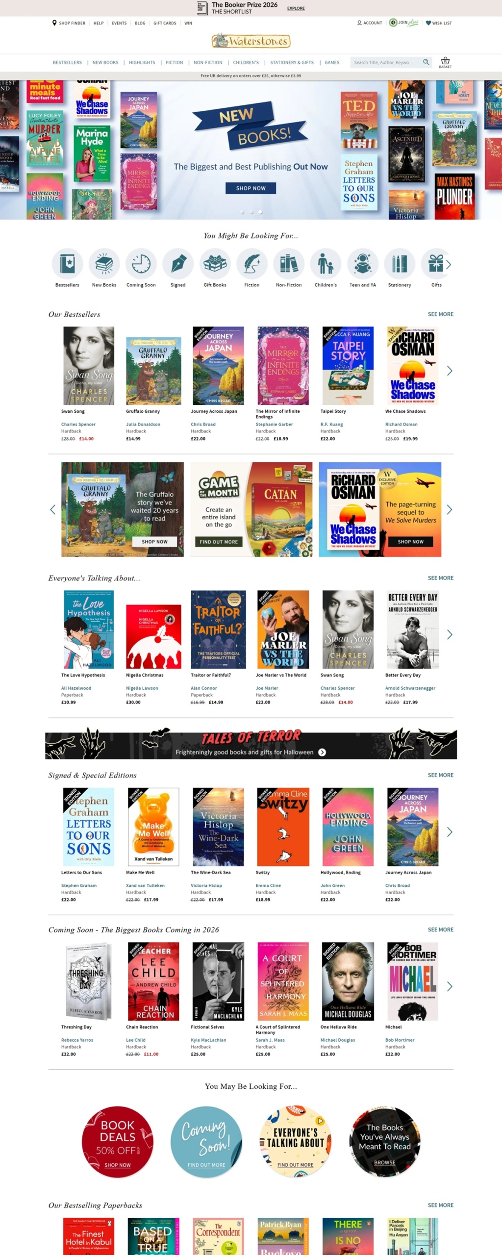 eCommerce website: Waterstones
