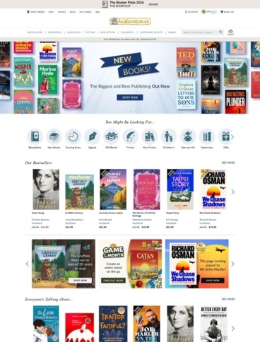 eCommerce website: Waterstones