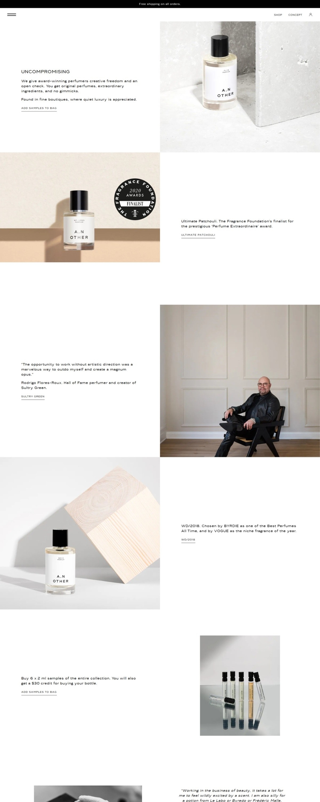 eCommerce website: A. N. Other
