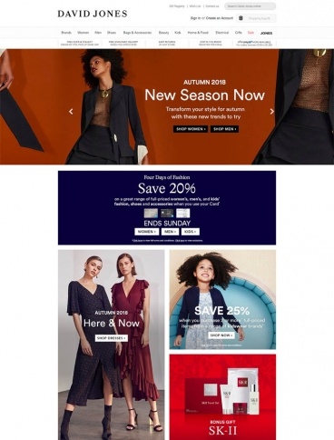 eCommerce website: David Jones