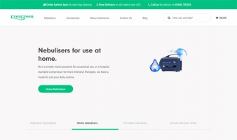 eCommerce website: Evergreen Nebulisers
