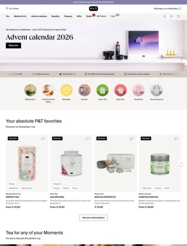 eCommerce website: P & T Paper and Tea