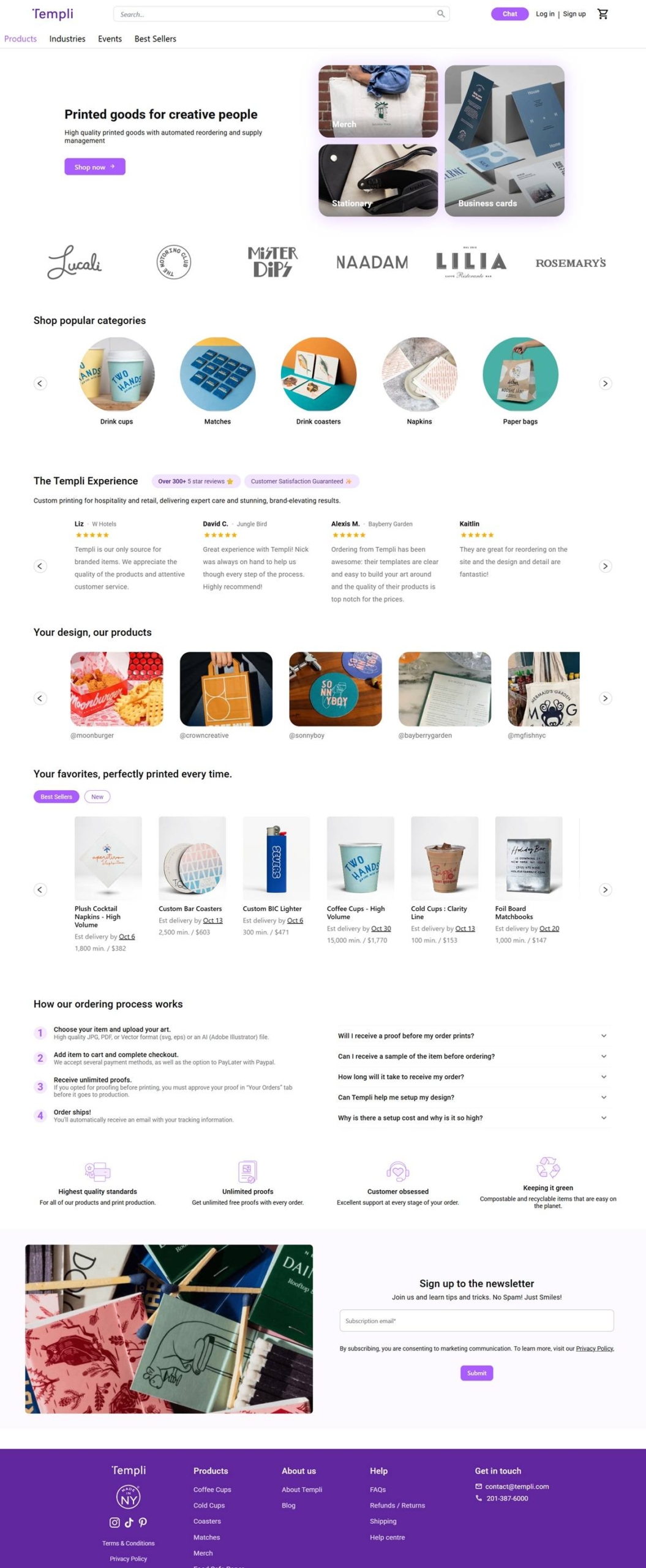 eCommerce website: Templi