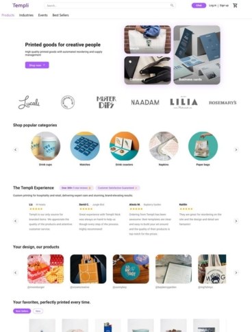 eCommerce website: Templi